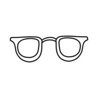 hand dragen klotter glasögon. vektor skiss illustration av svart översikt glasögon, linjär ikon, solglasögon för skriva ut, färg sida, design, logotyp.