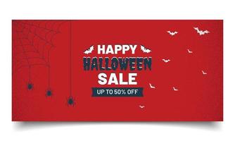 Halloween-Verkaufsbanner oder Poster-Design-Vorlage. Illustration eines Halloween-Hintergrunds. vektor