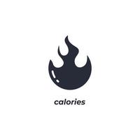 Vektorzeichen des Kaloriensymbols ist auf einem weißen Hintergrund isoliert. Symbolfarbe editierbar. vektor