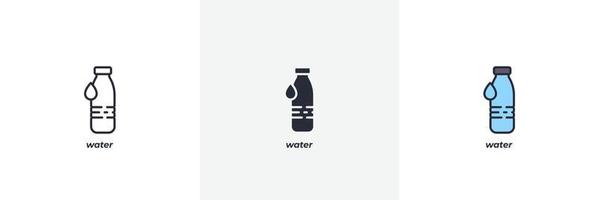 Wasser-Symbol. Linie, solider und gefüllter Umriss bunte Version, Umriss und gefülltes Vektorzeichen. ideensymbol, logoillustration. Vektorgrafiken vektor