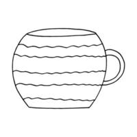 Tasse mit Streifen, handgezeichnet im Doodle-Stil vektor