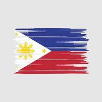 Filippinernas flagga borste. National flagga vektor