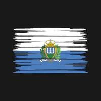 Bürste für San Marino-Flagge. Nationalflagge vektor