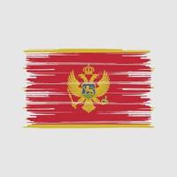 montenegro flagga borste. National flagga vektor