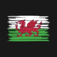 Wales-Flagge-Pinsel. Nationalflagge vektor