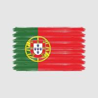 portugisiska flaggan penseldrag. National flagga vektor