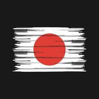Pinsel mit japanischer Flagge. Nationalflagge vektor