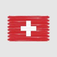 schweiz flagga penseldrag. National flagga vektor