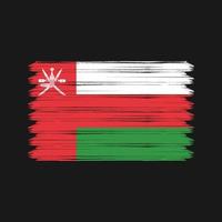 oman flagga penseldrag. National flagga vektor