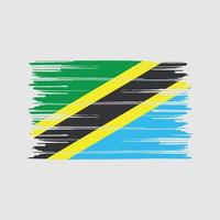 tanzania flaggborste. National flagga vektor