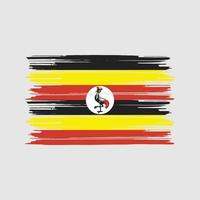 Uganda-Flagge-Pinsel. Nationalflagge vektor