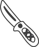 hand dragen ficka kniv illustration vektor