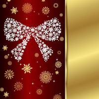 vektorweihnachtskarte mit weihnachtsdekor, schneeflocken auf goldenem und rotem hintergrund. vektor