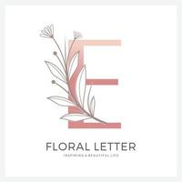 buchstabe e florales logo geeignet für kosmetische schönheit und andere. vektor