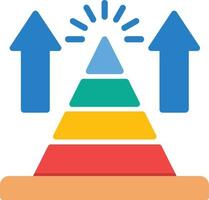 pyramid diagram platt ikon vektor