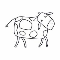 en ko dragen i de stil av klotter vektor