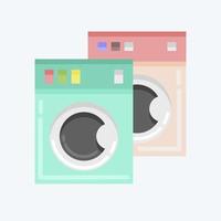 Icon-Waschmaschinen. im Zusammenhang mit dem Wäschesymbol. flacher Stil. einfaches Design editierbar. einfache Illustration, gut für Drucke vektor