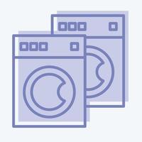 Icon-Waschmaschinen. im Zusammenhang mit dem Wäschesymbol. zweifarbiger Stil. einfaches Design editierbar. einfache Illustration, gut für Drucke vektor