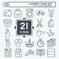 Icon-Set Wäsche. im Zusammenhang mit dem Wäschesymbol. Linienstil. einfaches Design editierbar. einfache Illustration, gut für Drucke vektor