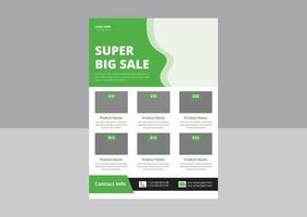 super shop flyer design. super försäljning flyer affisch broschyr mall. stormarknad rea flygblad design. omslag, a4-storlek, flygbladsdesign. vektor