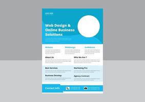 Flyer einer Website-Design-Agentur. Business-Marketing-Flyer modernes abstraktes professionelles Design. Website-Vorlagen-Vektordesign. Cover, Poster, Flyer-Design. vektor