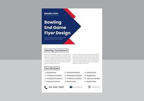 bowling turnering flygblad affisch design mall. bowling sporter händelse flygblad affisch design. bowling natt flygblad design. vektor