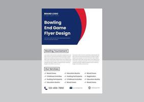 bowling turnering flygblad affisch design mall. bowling sporter händelse flygblad affisch design. bowling natt flygblad design. vektor