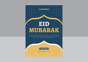 Eid Mubarak-Flyer-Design. eid al fitr mubarak oder eid al - adha design, heiliger tag islamisches vorlagendesign. Cover, Poster, Flyer-Design. vektor