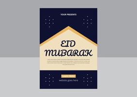 eid mubarak flygblad design. eid al fitr mubarak eller eid al - Adha design, helig dag islamic mall design. omslag, affisch, flygblad design. vektor