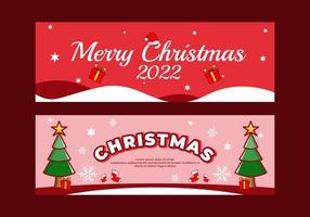 Weihnachts-Social-Media-Banner und Anzeigendesign in roter Farbe vektor