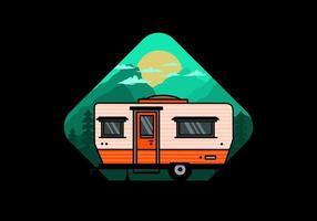 Teardrop Van Camper Illustration Abzeichen Design vektor