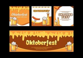 oktoberfest social media platt baner design vektor