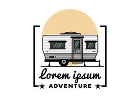 Teardrop Van Camper Illustration Abzeichen Design vektor