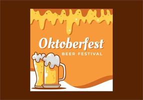 oktoberfest social media platt baner design vektor