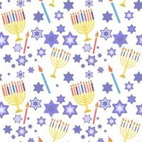 Lycklig hanukkah sömlös mönster vektor illustration på vit bakgrund