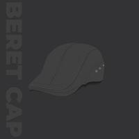 Baskenmütze oder Vintage-Hutvorlage in grauem Farbdesign vektor