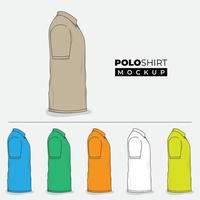 poloshirt-modell mit seitenansicht-design für poloshirt-werbeartikel vektor