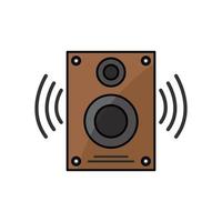 Soundbox-Symbol. Symbol im Zusammenhang mit Elektronik, Technologie. linearer Farbsymbolstil, farbig. einfaches Design editierbar vektor