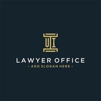 vi anfängliches Logo-Monogramm-Design für Rechts-, Anwalts-, Anwalts- und Anwaltskanzleivektor vektor
