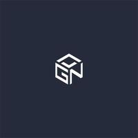 gn anfängliches Hexagon-Logo-Design vektor