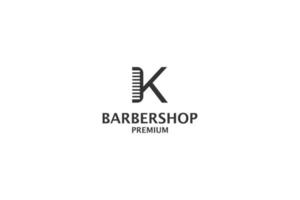 Buchstabe k Barbershop Logo Design Vektor Illustration Idee