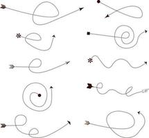 Satz Pfeile mit gestrichelter Linie vektor