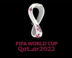 fifa world cup katar 2022 symbol offizielles logo mondial champion abstraktes vektorillustrationsdesign mit schwarzem hintergrund vektor