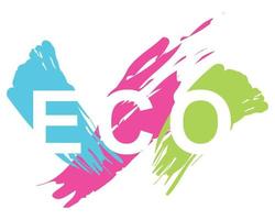 logotyp eco med Färg borsta, ekologi vektor