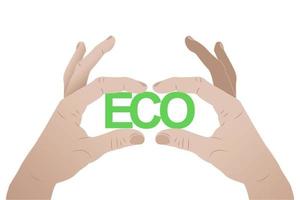 eco händer logotyp vektor