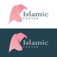 hijab kvinnor logotyp design för islamic centra, muslim kvinnor och andra vektor