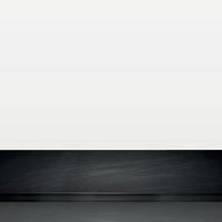 Tischplatte aus schwarzem Stein isoliert auf weißem Hintergrund, Werbe-Webvorlage - Vektor