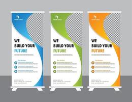 Roll-up-Banner-Design-Vorlage, modernes X-Banner vektor