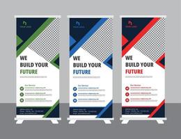 Roll-up-Banner-Design-Vorlage, modernes X-Banner vektor