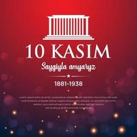 årsdag död av mustafa kemal ataturk Översätt 10 kasim ataturk'u anma gunu. november 10 vektor